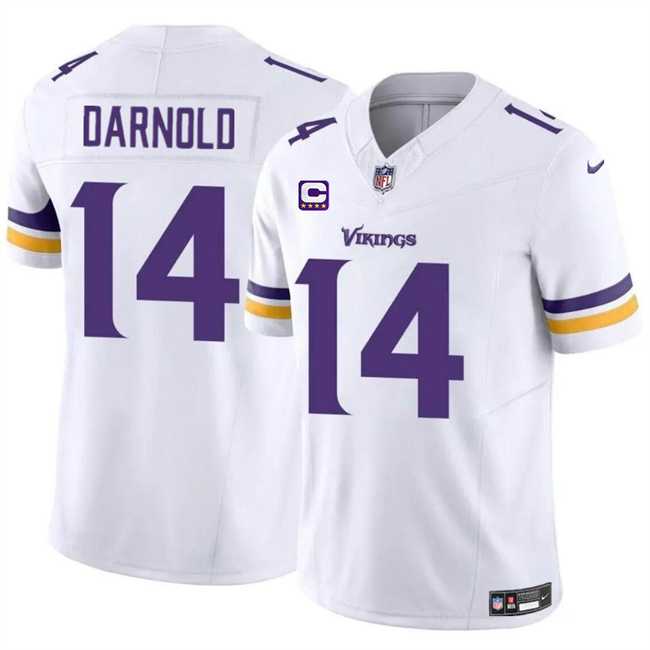 Men & Women & Youth Minnesota Vikings #14 Sam Darnold White 2024 F.U.S.E. With 4-Star C Patch Vapor Untouchable Limited Stitched Jersey->minnesota vikings->NFL Jersey